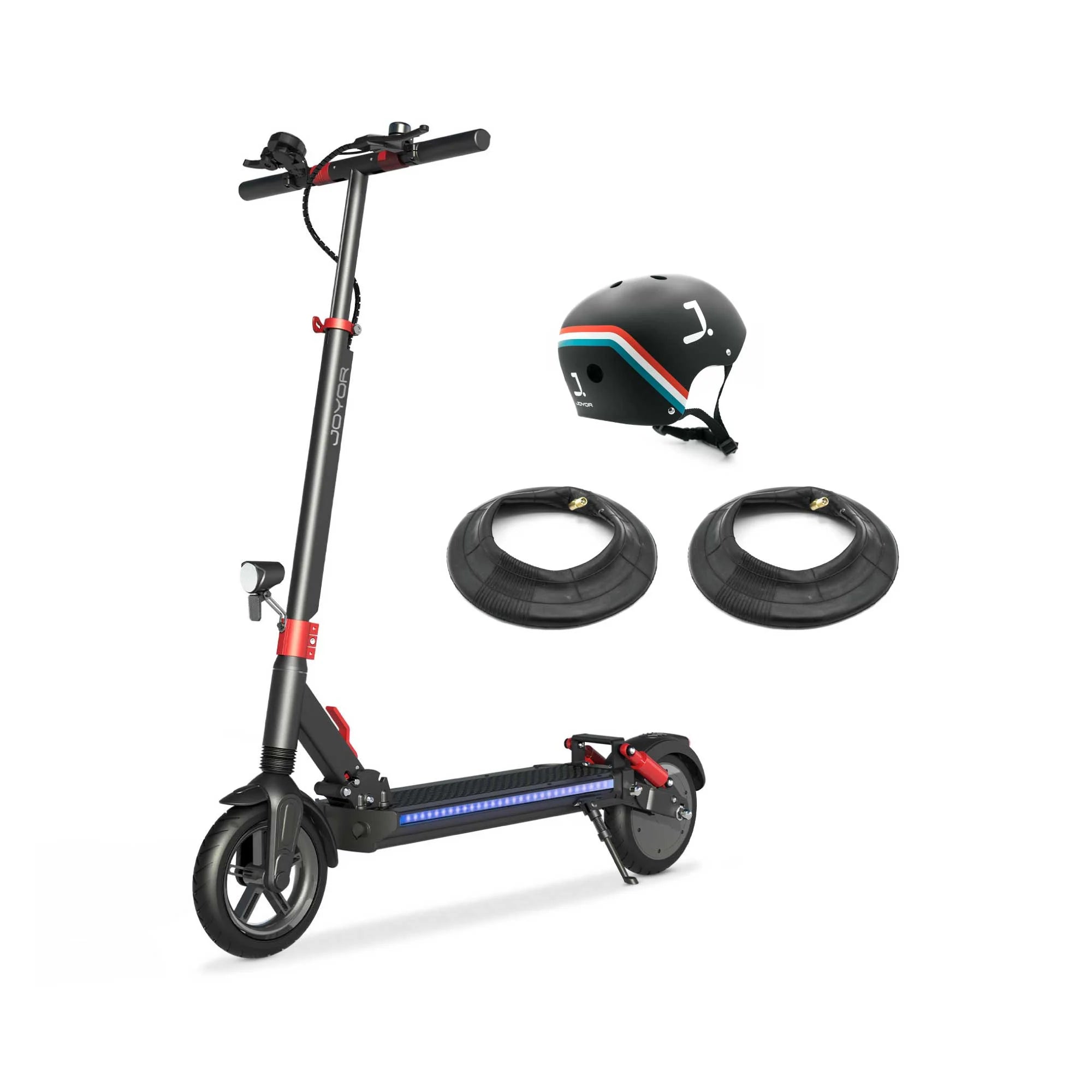 Joyor F5S+ Electric Scooter + Helmet + 2 Inner tubes - 650W maximum power 50km range