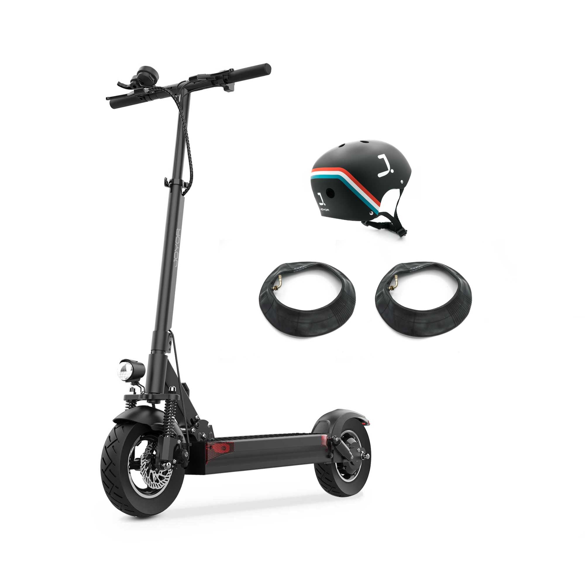 Joyor Y10 Electric Scooter + Helmet + 2 Inner tubes - 800W maximum power 100km range