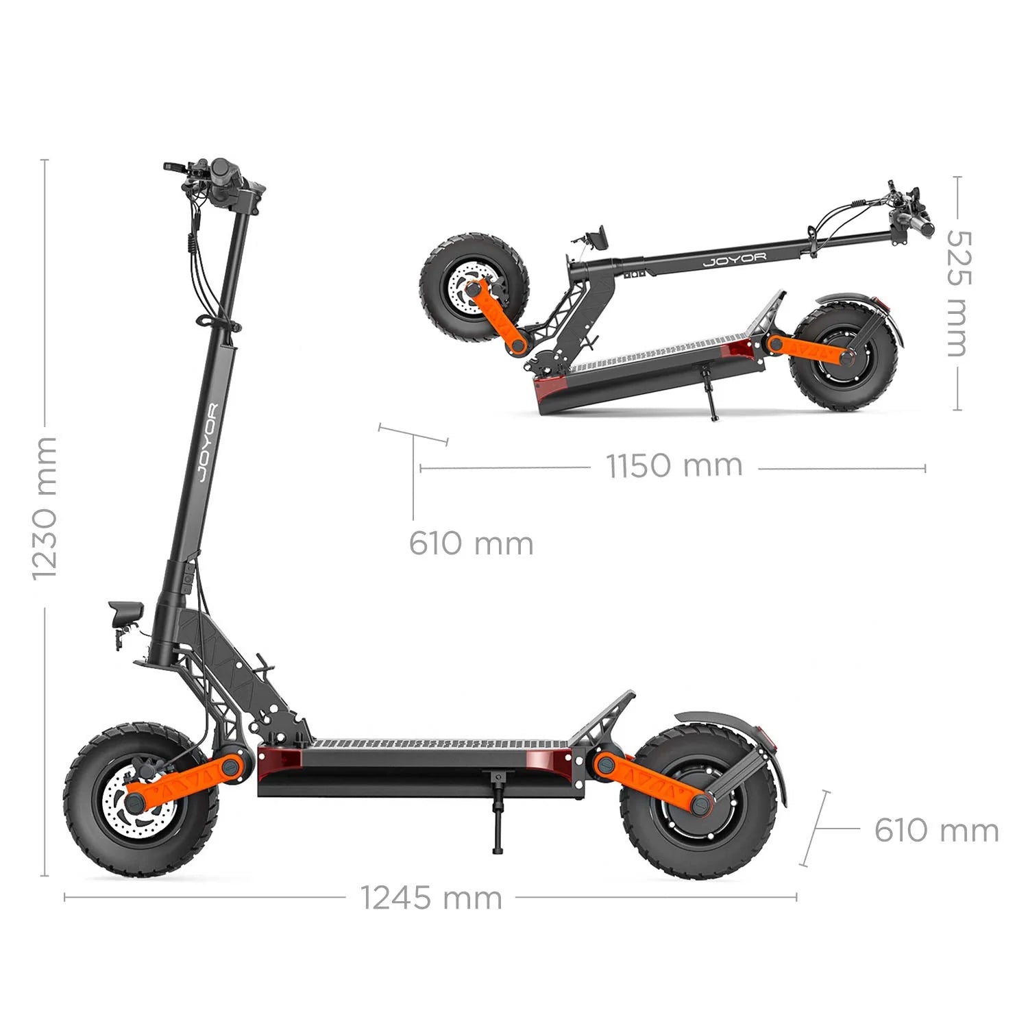 Joyor S10-S-Z Electric Scooter + Helmet + 1 Inner tubes - 2000W motor power 70km range