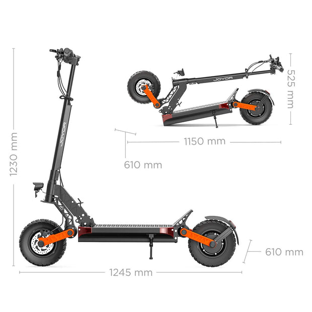 Joyor S10-S-Z Electric Scooter + Helmet + 1 Inner tubes - 2000W motor power 70km range
