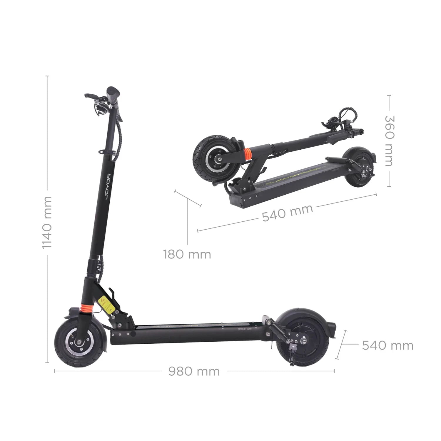 Joyor F5S+ Electric Scooter + Helmet + 2 Inner tubes - 650W maximum power 50km range