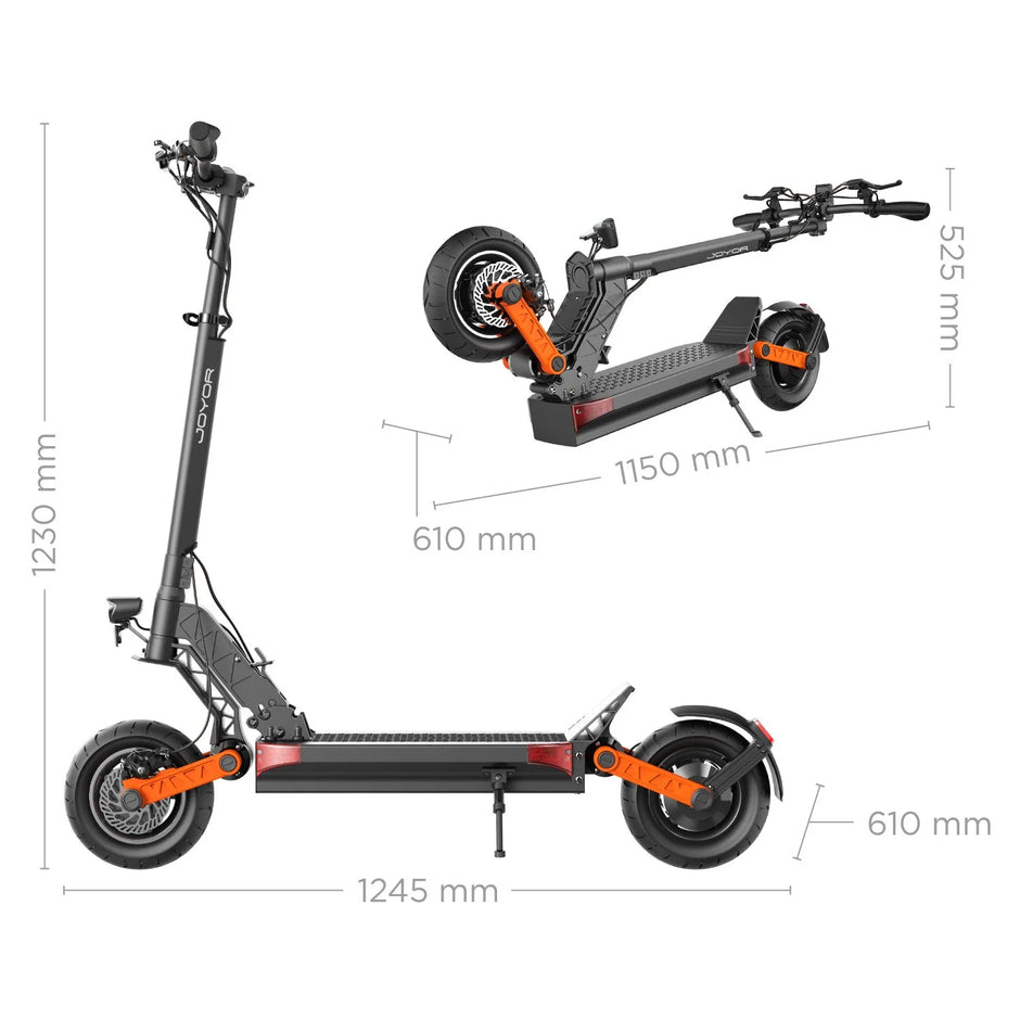 Joyor S-PRO Electric Scooter DGT Certified + Helmet + 2 Inner tubes - 1600W+ maximum power 90km range