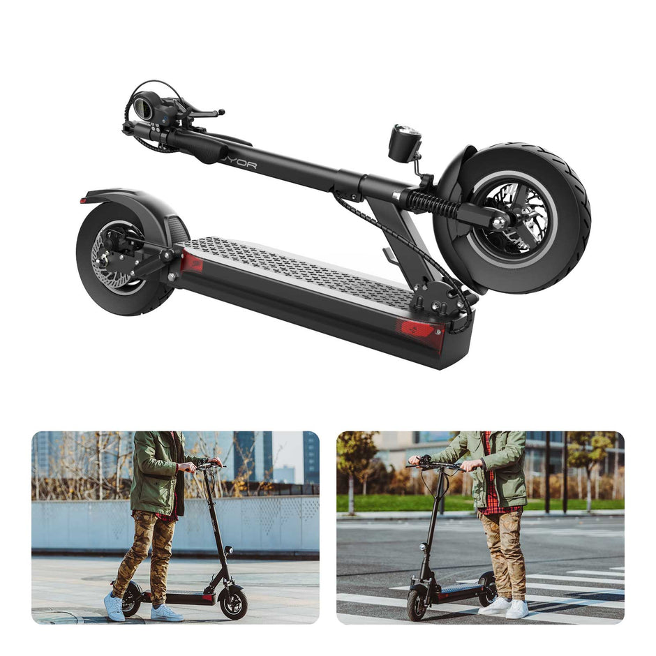 Joyor Y10 Electric Scooter + Helmet + 2 Inner tubes - 800W maximum power 100km range