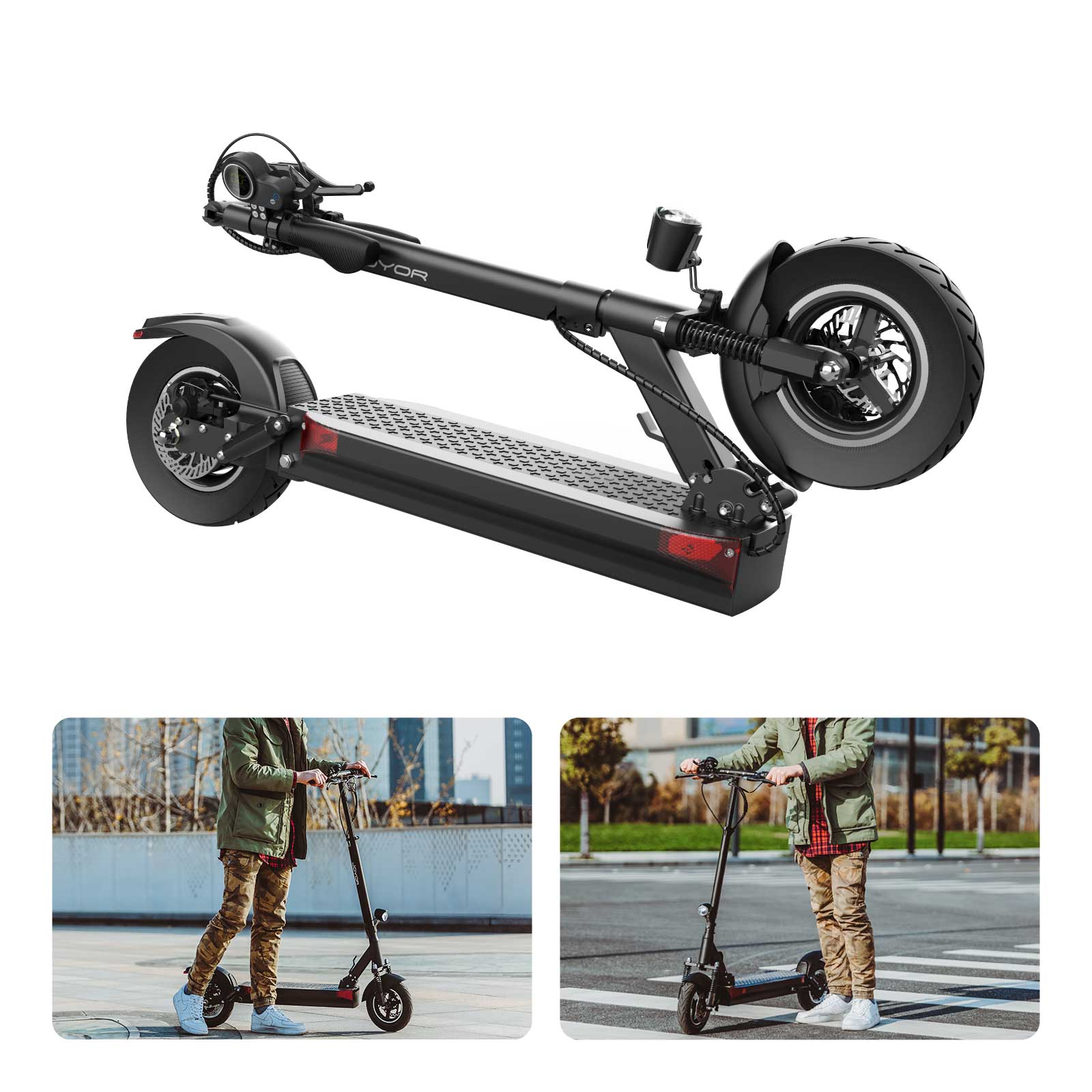 Joyor Y10 Electric Scooter + Helmet + 2 Inner tubes - 800W maximum power 100km range